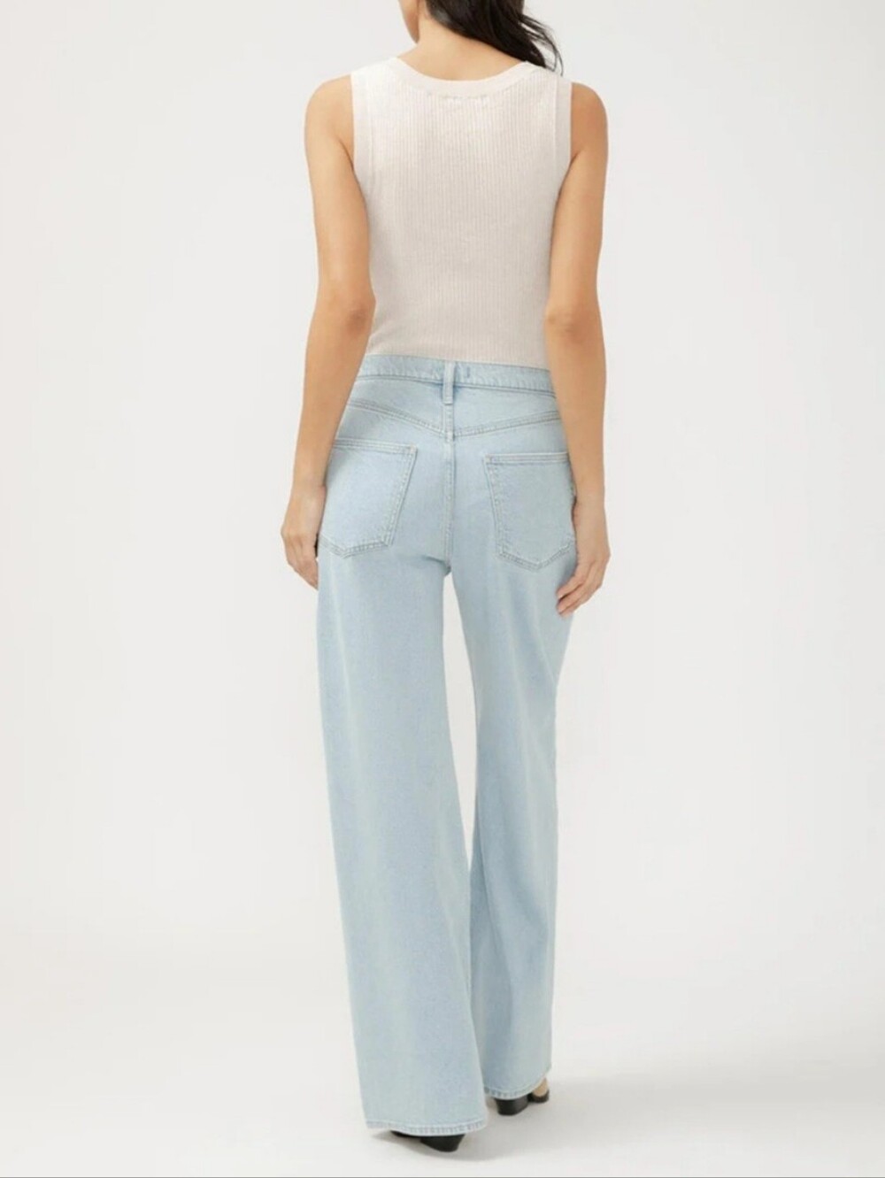 NWT Silver Jeans Co Pleated Denim Trouser High Rise light Blue Wide Leg Size 29 - Picture 3 of 14